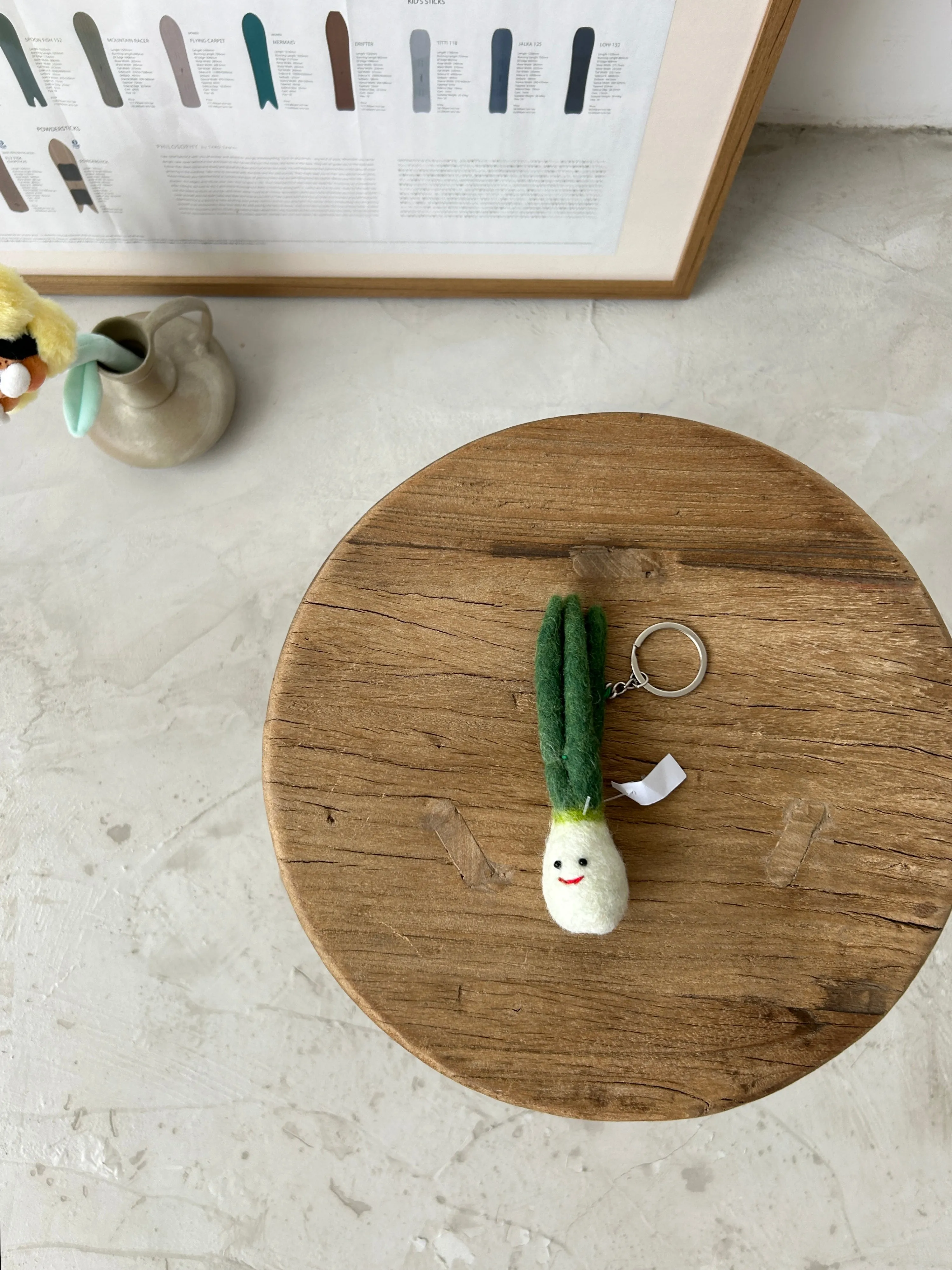 🥦🥐🍒🌽VEGGIE WOOL KEY CHAIN