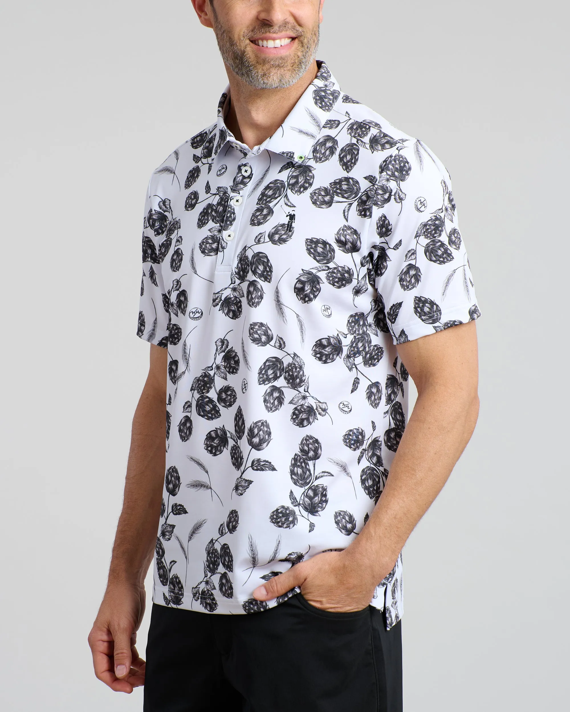 What's Hoppenin' Men's Polo | White